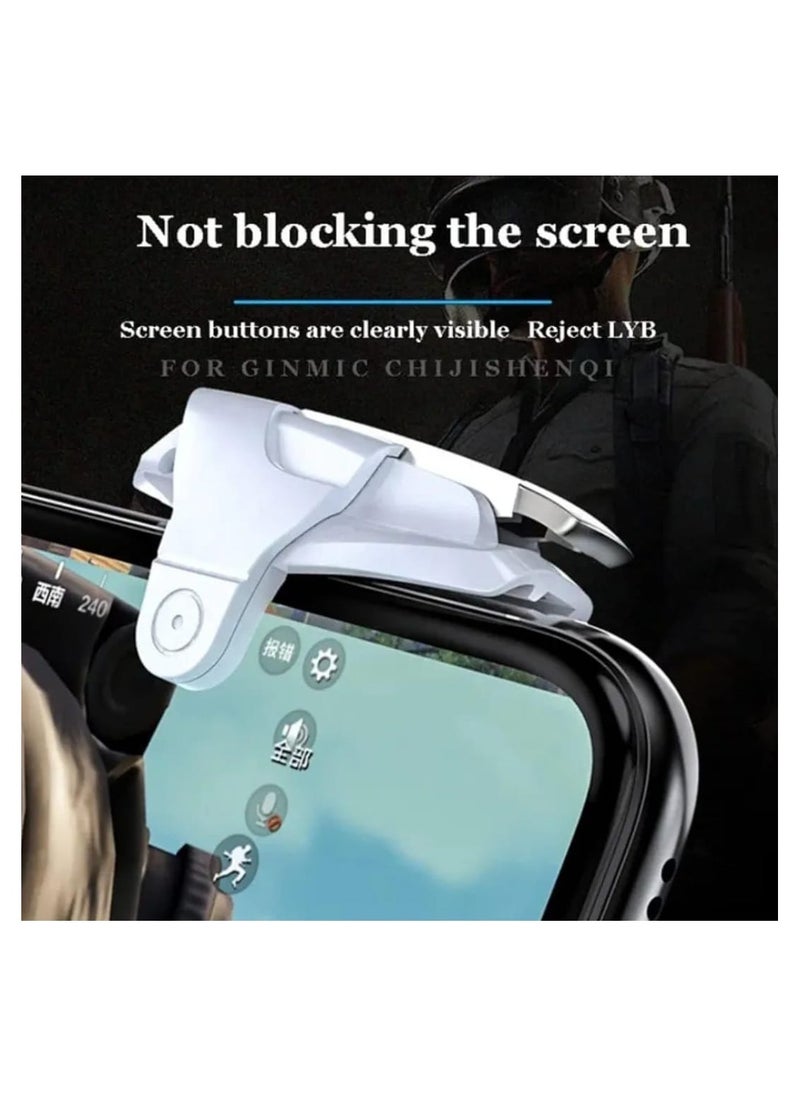 traditious PUBG Triggers L1 R1 Mobile Gaming Trigger Aim Button Handle Shooter Controller for Mobile - White  - Image 3
