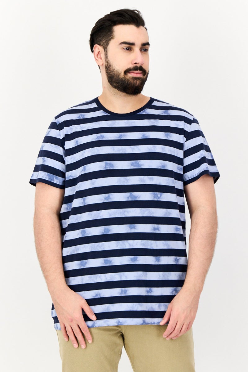 Celio Men Crew Neck Short Sleeves Yarn Dye T-Shirt, Multicolor - Image 1