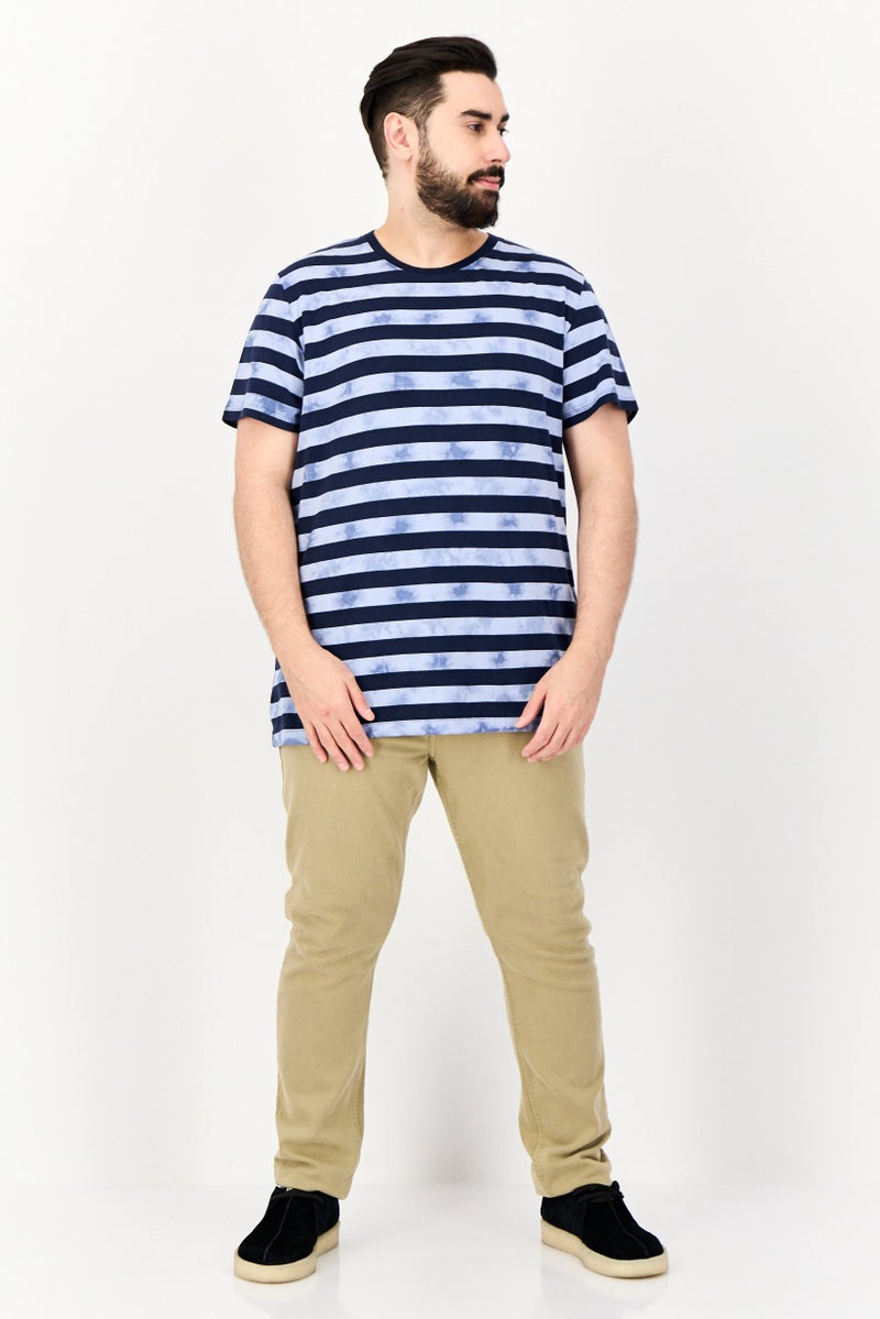 Celio Men Crew Neck Short Sleeves Yarn Dye T-Shirt, Multicolor - Image 3