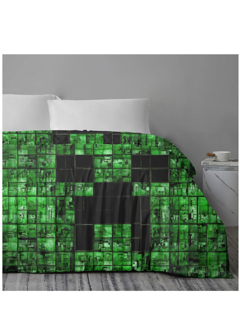 Furtey 3 in 1 Allover Print  Minecraft Double Duvet Cover Set Includes 2 Pillowcases - Image 2