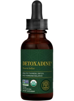 Detoxadine Organic Nascent Liquid Iodine Supplement Drops for Thyroid Support 1fl oz 29.6ml