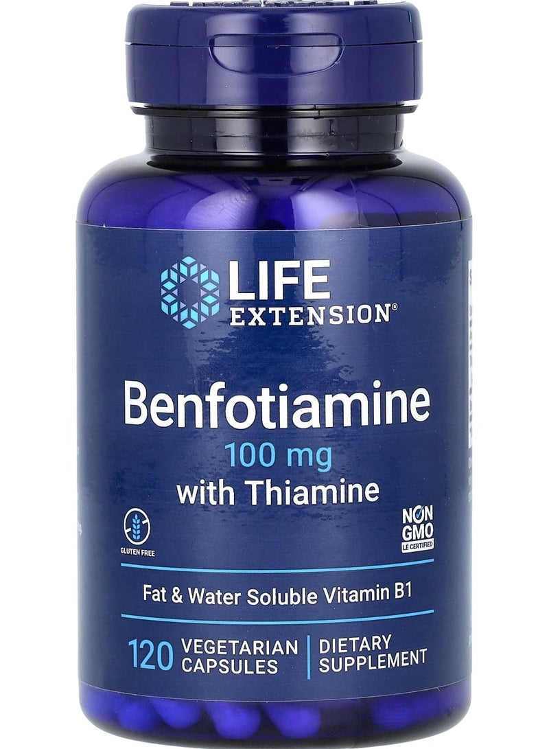 Benfotiamine with Thiamine, 100 mg, 120 Vegetarian Capsules
