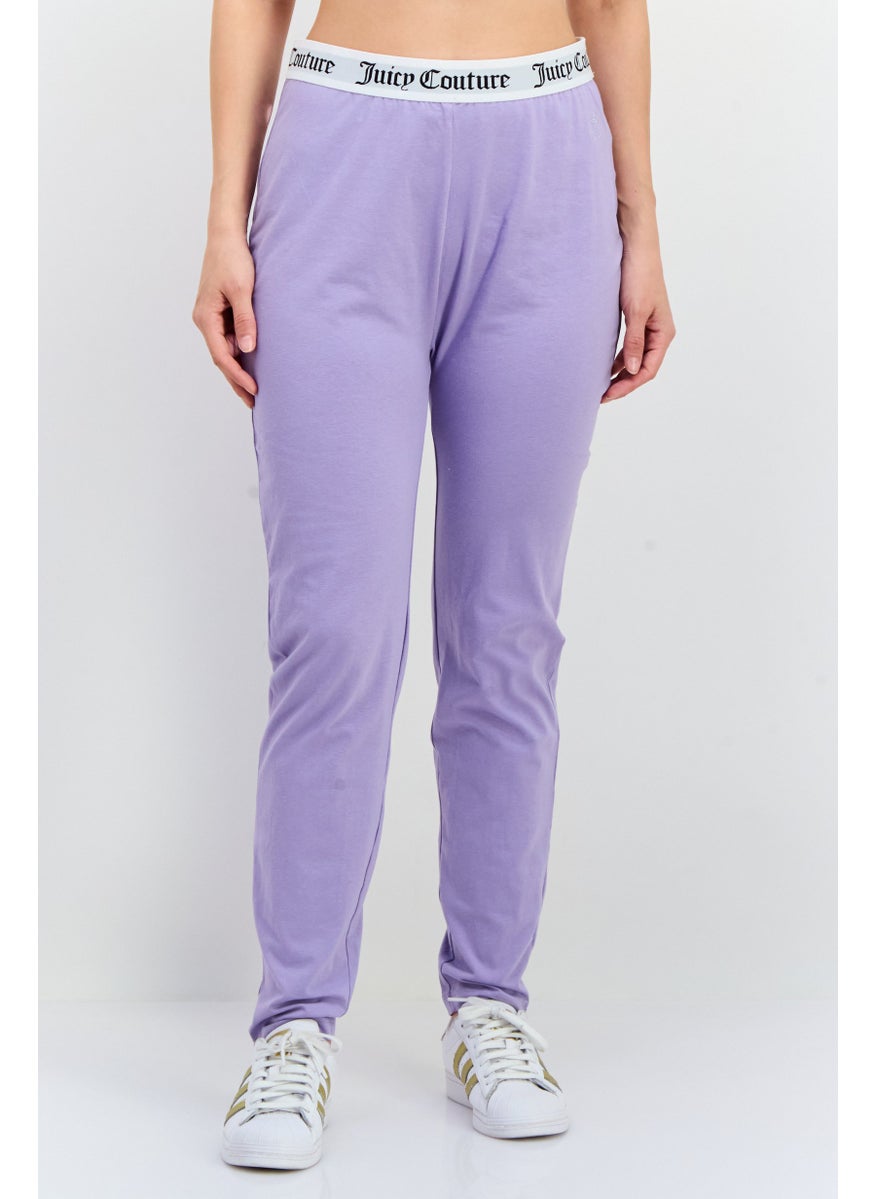 Juicy Couture Women Brand Logo Pull-On Leggings, Lilac  - Image 1