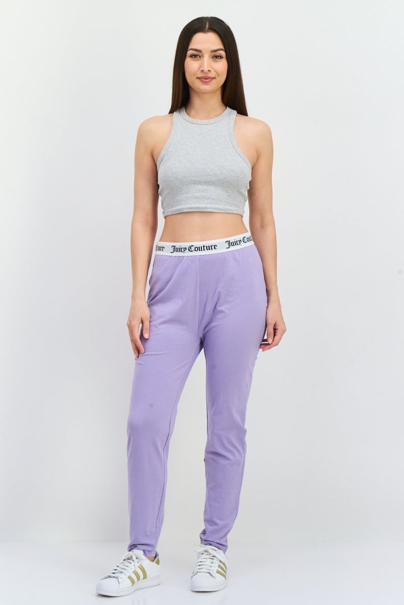 Juicy Couture ليجنغز بسحاب للنساء بشعار العلامة التجارية، ليلك - Image 4