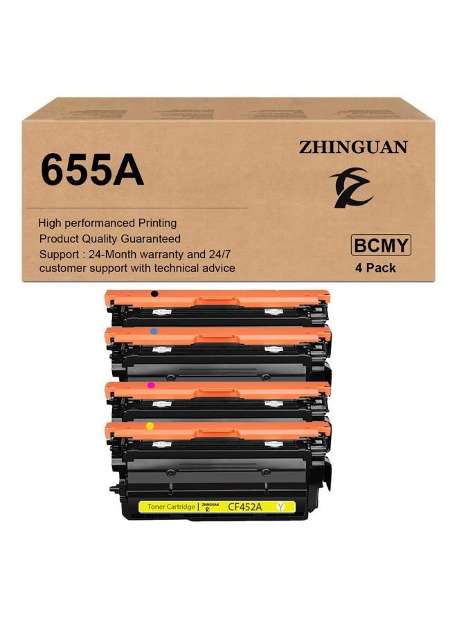 ZHINGUAN 655A CF450A CF451A CF452A CF453A Toner Cartridge for 655A Toner Cartridge Works for Enterprise M652dn M653dn M653x MFP M681dh MFP M681f Flow MFP M681f MFP M681z MFP M682z Printers - Image 1