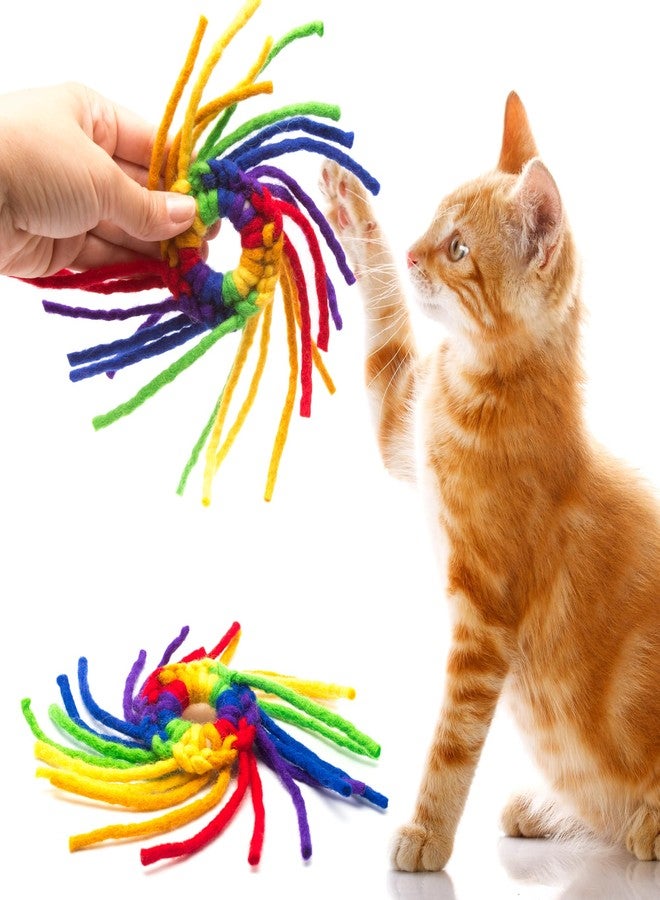 Glaciart One Wool Spider Cat Toy w/Catnip - Soft Fuzzy Enrichment 100% Natural Wool, Interactive Play Cat Toy Set - Safe for Pets, Non-AZO Colored Dyes - Image 3