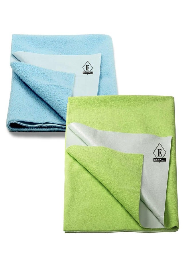 Edenwald Waterproof Quick Dry Sheet Pack of 2 | Baby Urine Sheet | (Mint Green+Sky Blue_X-Large (200cm x 140cm) - Image 1