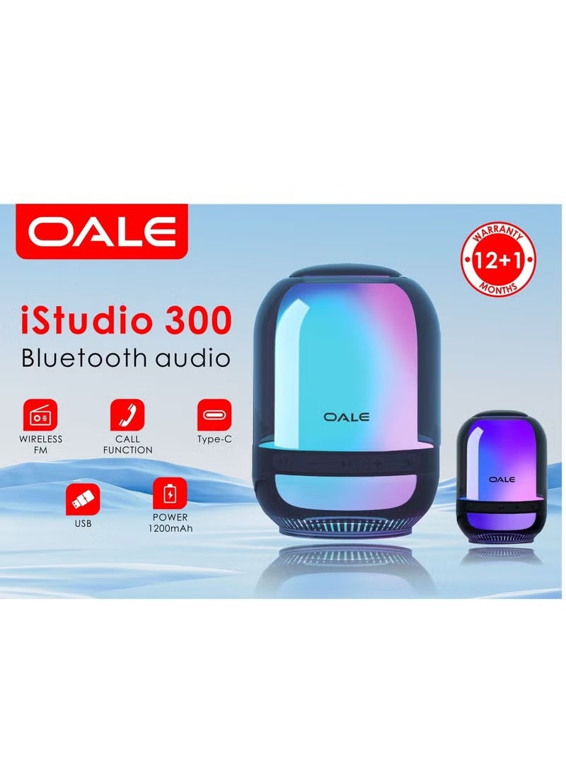 OALE iStud 300 Portable Music Sound Box Super Bass TWS Outdoor Speaker Transparent RGB Mini Wireless Speaker  - Image 2
