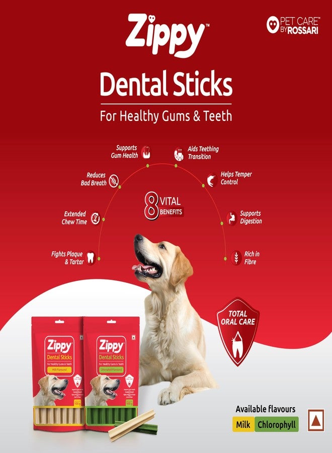 Zippy Dental Stick for Dogs - 100 gm Milk, Oral Hygiene Chewing Sticks for Dog, Dog Food and Treats - Image 3