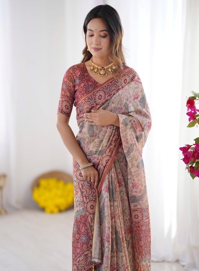 ALMAARI FASHION Handloom Erode Cotton Silk Saree for Women with Rich Zari Woven Border - Image 3