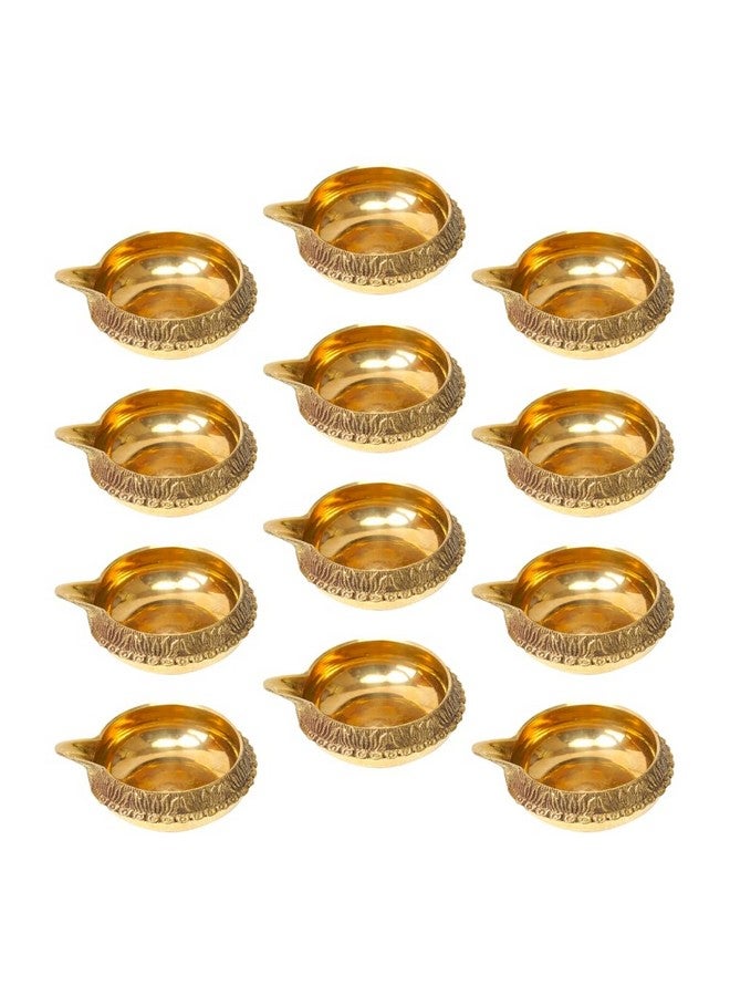 Dokchan Brass Kuber Diyas Oil Lamps for Puja Room Decoration and Diwali Festival (Size 1.5 Inch | Pack 12) - Image 1
