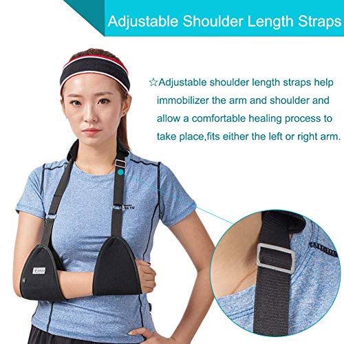TANDCF Triangle Dislocated Arm Sling Shoulder Immobilizer Rotator Cuff Wrist Elbow Forearm Support Brace Strap with Soft Comfortable Padded Lightweight Simple for Broken & Fractured Arm - Image 5