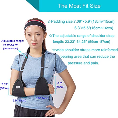 TANDCF Triangle Dislocated Arm Sling Shoulder Immobilizer Rotator Cuff Wrist Elbow Forearm Support Brace Strap with Soft Comfortable Padded Lightweight Simple for Broken & Fractured Arm - Image 3
