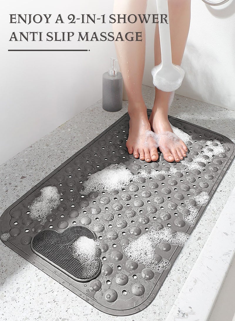 LEOKOR Anti-Slip Bathroom Shower Mat with Suction Cups Drain Holes Non-Slip Safety Foot Scrubber Pad 50x80CM for Home and Daily Use - Image 2
