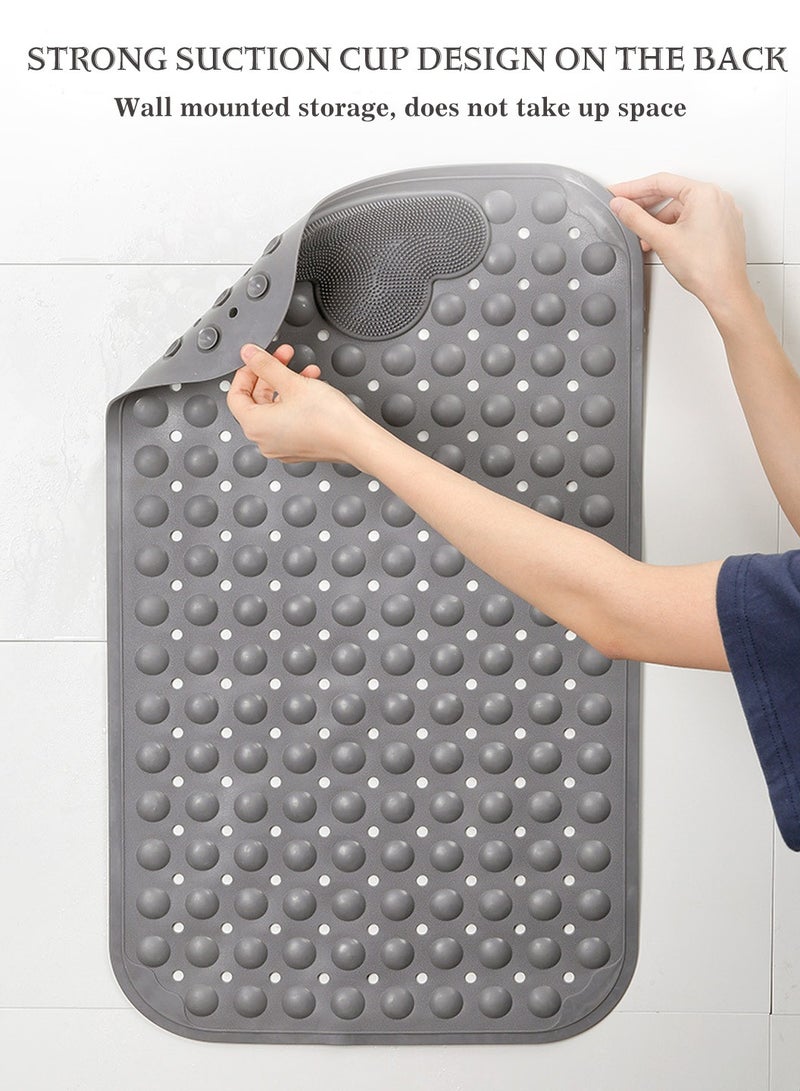 LEOKOR Anti-Slip Bathroom Shower Mat with Suction Cups Drain Holes Non-Slip Safety Foot Scrubber Pad 50x80CM for Home and Daily Use - Image 5