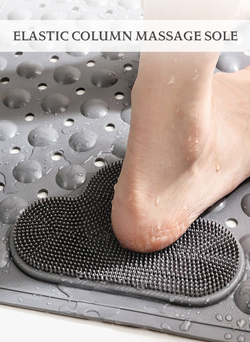 LEOKOR Anti-Slip Bathroom Shower Mat with Suction Cups Drain Holes Non-Slip Safety Foot Scrubber Pad 50x80CM for Home and Daily Use - Image 3