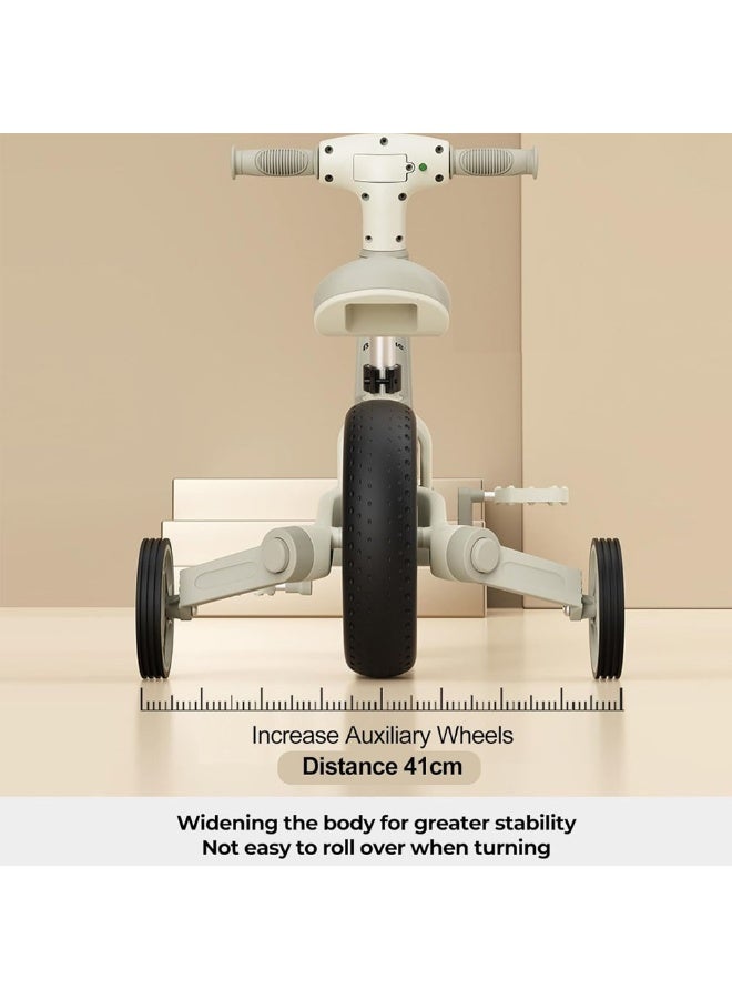 سبورت دراجة ثلاثية العجلات ذكية قابلة للتحويل 3 في 1 للأطفال الصغار مزودة بضوء وموسيقى وعجلات تدريب قابلة للطي - Image 4