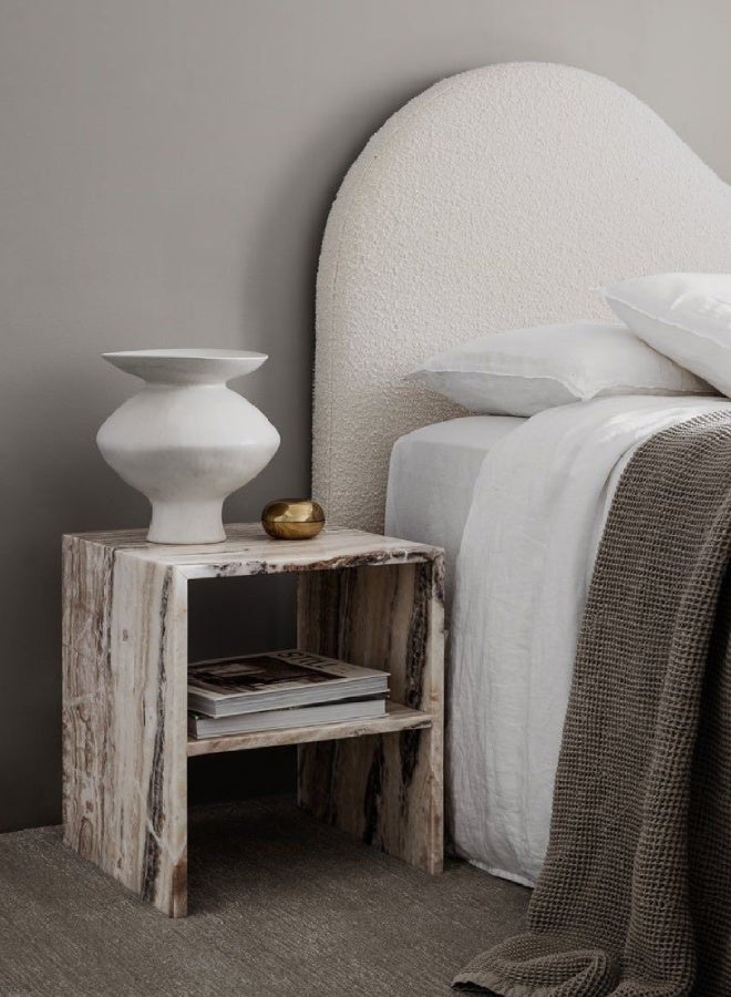 Layers Pre-Order | Leen Jurassic Travertine Marble Side Table – Natural Stone, 30×30×50 cm - Image 4