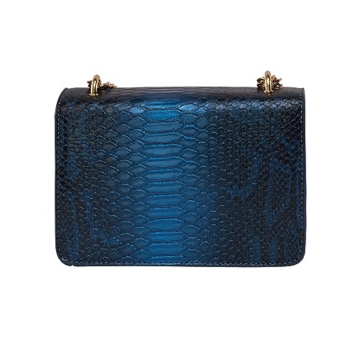 Lino Perros Snake Textured Blue Sling Bag - Image 3