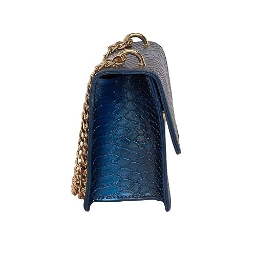 Lino Perros Snake Textured Blue Sling Bag - Image 4