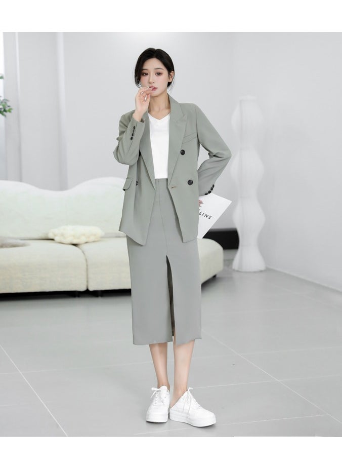 Shougu Casual Women's Suit Jacket Half Skirt Two-piece Set  - Image 1