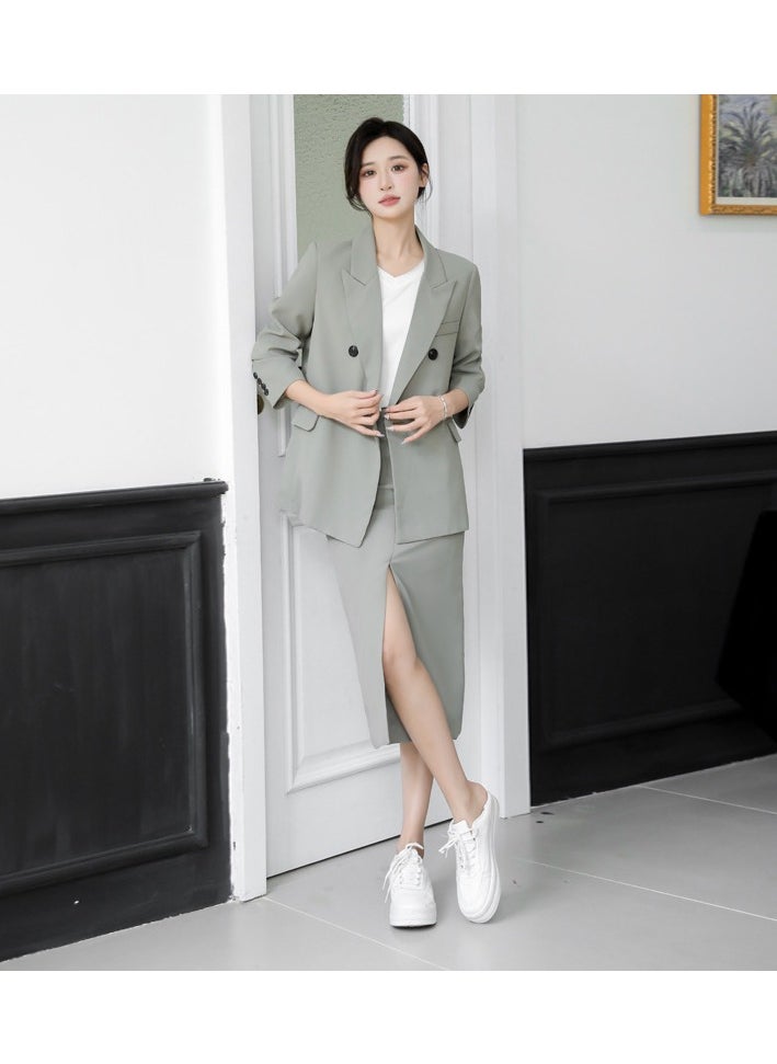 Shougu Casual Women's Suit Jacket Half Skirt Two-piece Set  - Image 2