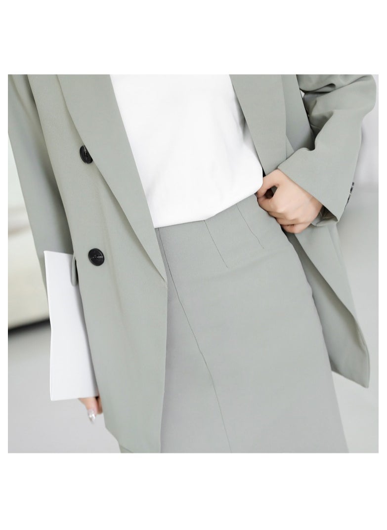 Shougu Casual Women's Suit Jacket Half Skirt Two-piece Set  - Image 4