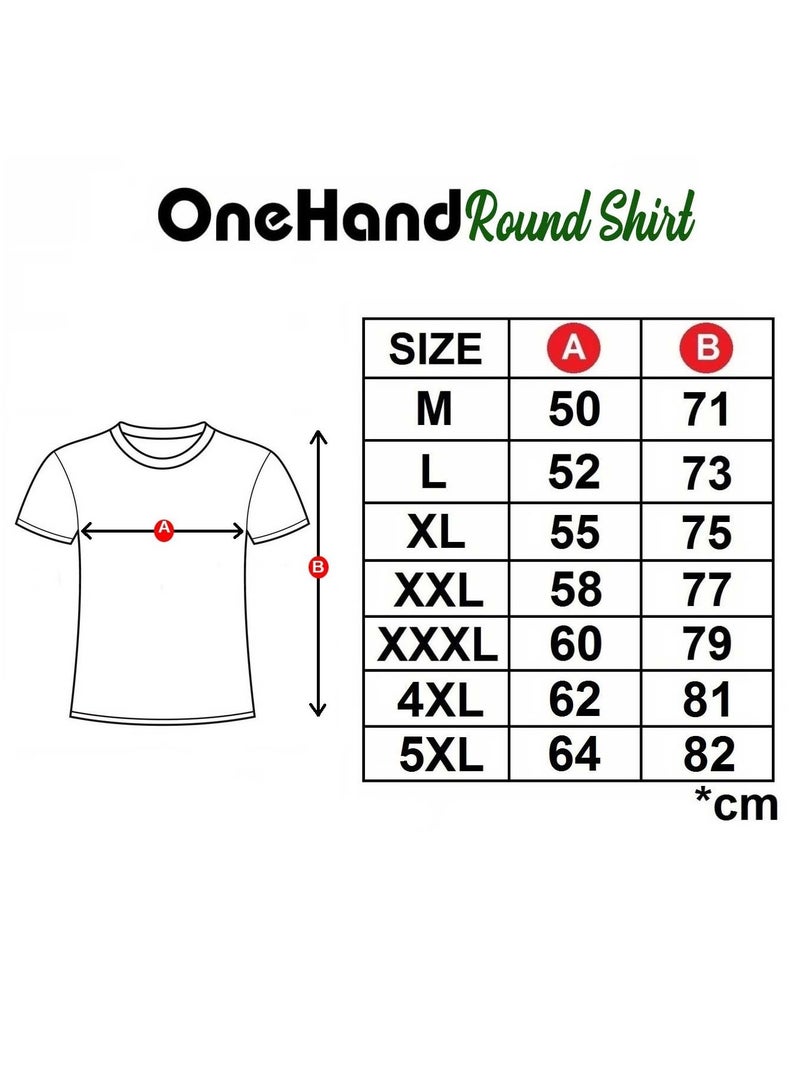 وان هاند تي شيرت قطن مطبوع "كن سعيد" كم قصير برقبه دائرية - اسود - Image 4