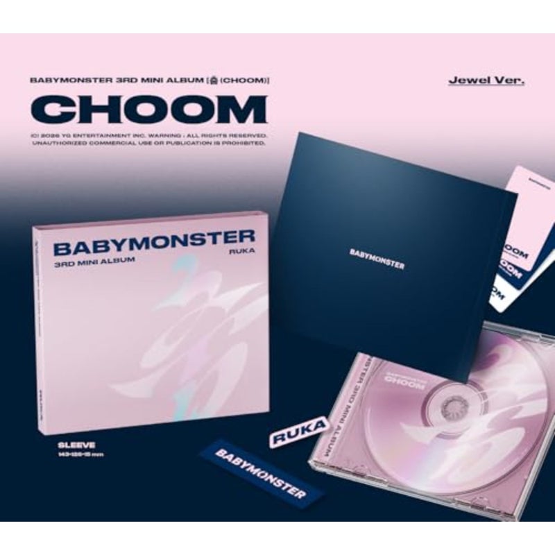 BABYMONSTER CHOOM 3rd Mini Album Jewel Random Version Case+CD+PhotoBook+Selfie PhotoCard+Sticker+Tracking - Image 2
