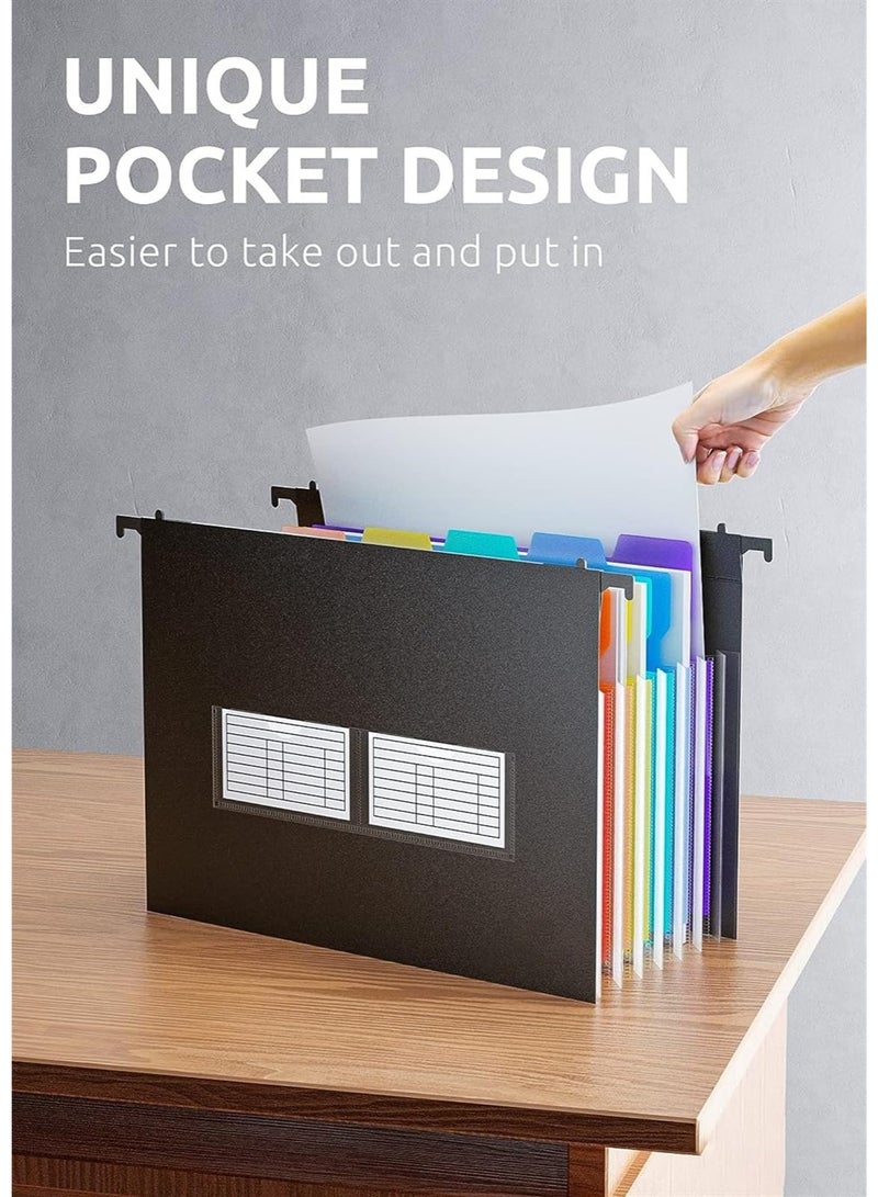 3 قطع من مجلدات الملفات البلاستيكية القابلة للتمدد، 7 جيوب أكورديون مبتكرة، سعة كبيرة، علامات تبويب متعددة الألوان، حجم حرف لخزانة الملفات - Image 2