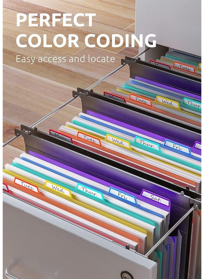 3 قطع من مجلدات الملفات البلاستيكية القابلة للتمدد، 7 جيوب أكورديون مبتكرة، سعة كبيرة، علامات تبويب متعددة الألوان، حجم حرف لخزانة الملفات - Image 3