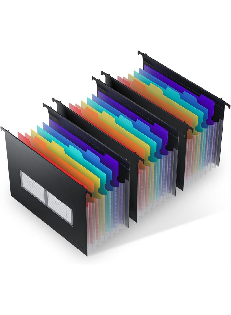 3 قطع من مجلدات الملفات البلاستيكية القابلة للتمدد، 7 جيوب أكورديون مبتكرة، سعة كبيرة، علامات تبويب متعددة الألوان، حجم حرف لخزانة الملفات - Image 1