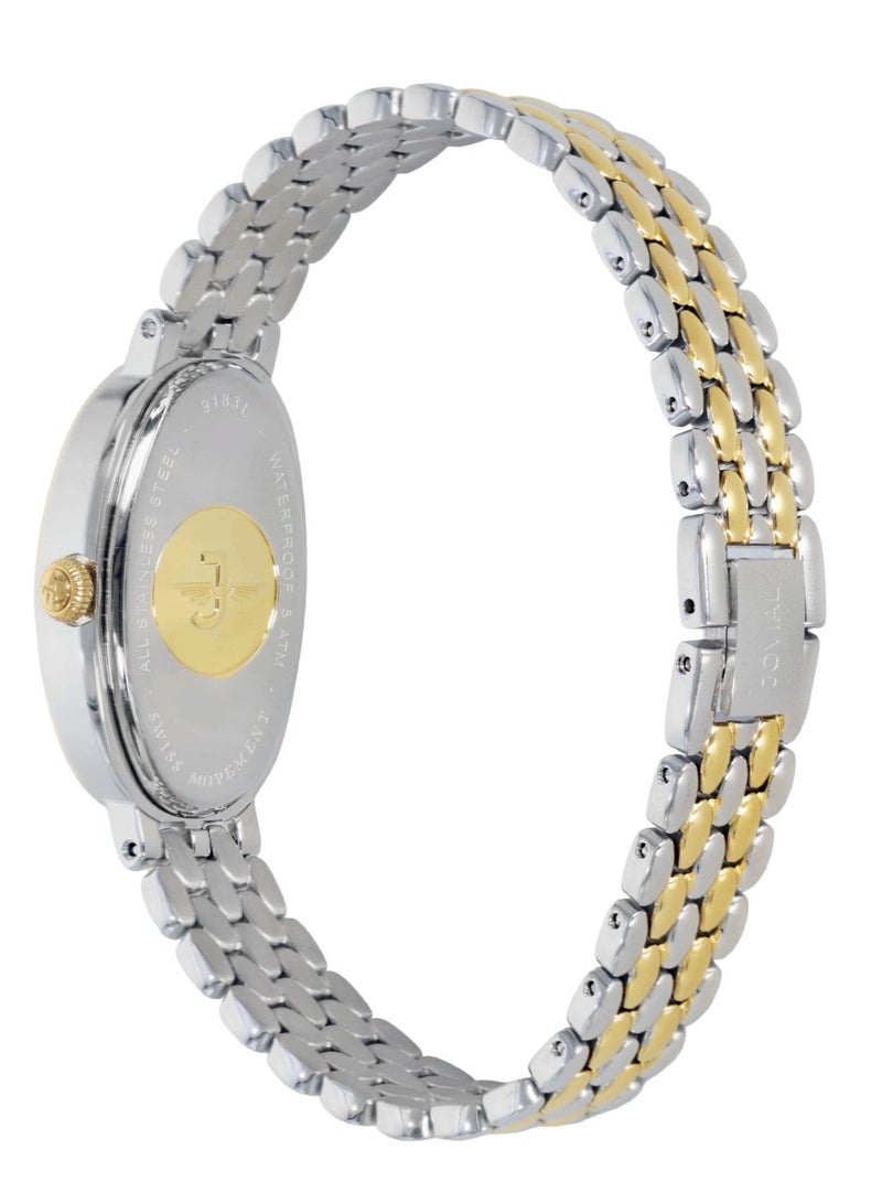 JOVIAL 9183 LTMQ02E Women's Watch, Metal Band, Grey/bronze Dial, Water Resistant, Analog, 22MM - Image 3