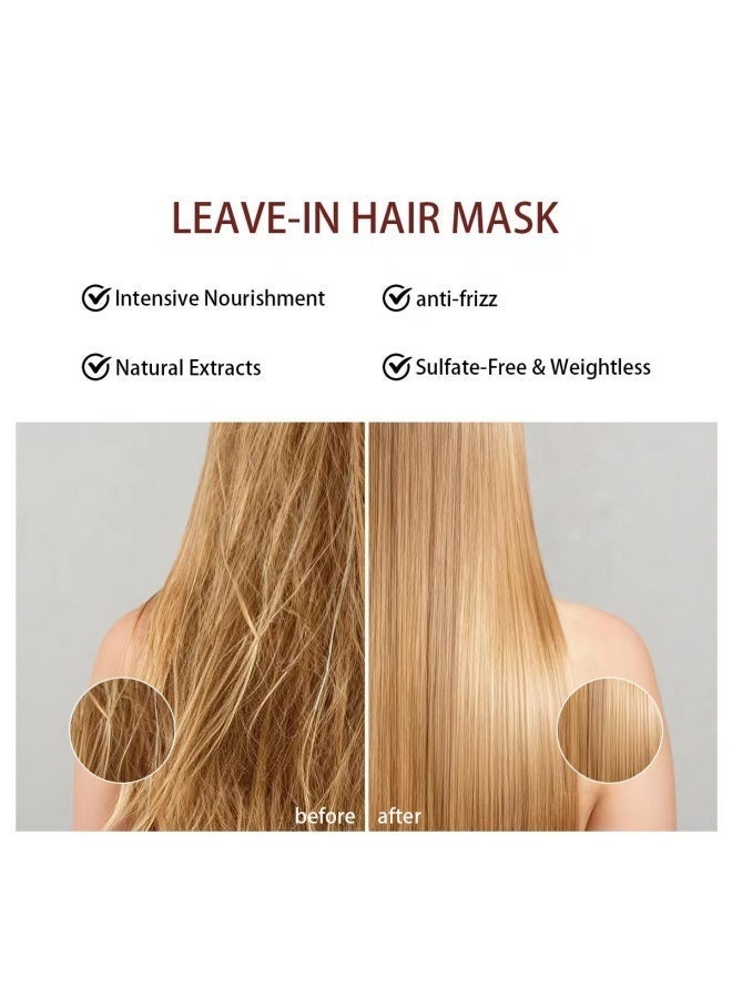 STARPLEX Nourishing Leave-In Hair Mask 275ml - Macadamia & Vitamins A/E/C | Tames Frizz & Non-Greasy | Italian Formula for Dry Hair Instant Smoothness - Image 4