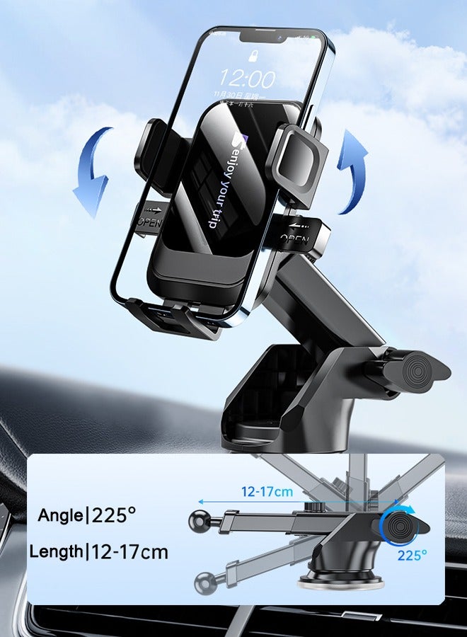 Adjustable Mobile Phone Holder for Car, Car Mobile Stand Windshield Car Cradle Suction  - Image 3