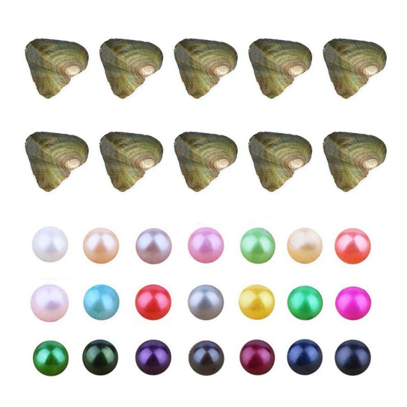 Love Wish Cultured Oyster with Round Pearls Inside for Gift  10PC 78mm
