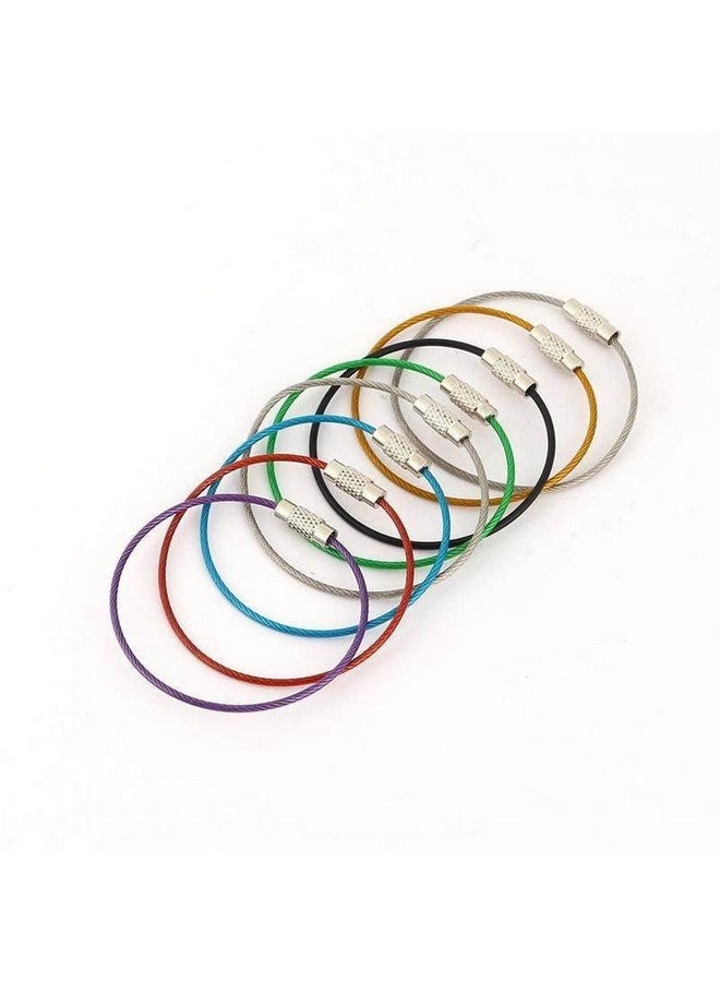 Kidultz Wire PVC Overcoated cables Stainless Steel Pendant Circle EDC Tool Key Holder Loops for Hanging Luggage Tag Loops (Multicolour(Assorted Colours)) - Pack of 10 - Image 2