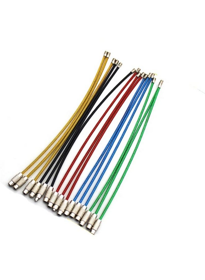 Kidultz Wire PVC Overcoated cables Stainless Steel Pendant Circle EDC Tool Key Holder Loops for Hanging Luggage Tag Loops (Multicolour(Assorted Colours)) - Pack of 10 - Image 4