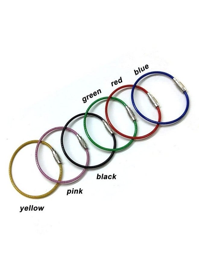 Kidultz Wire PVC Overcoated cables Stainless Steel Pendant Circle EDC Tool Key Holder Loops for Hanging Luggage Tag Loops (Multicolour(Assorted Colours)) - Pack of 10 - Image 5