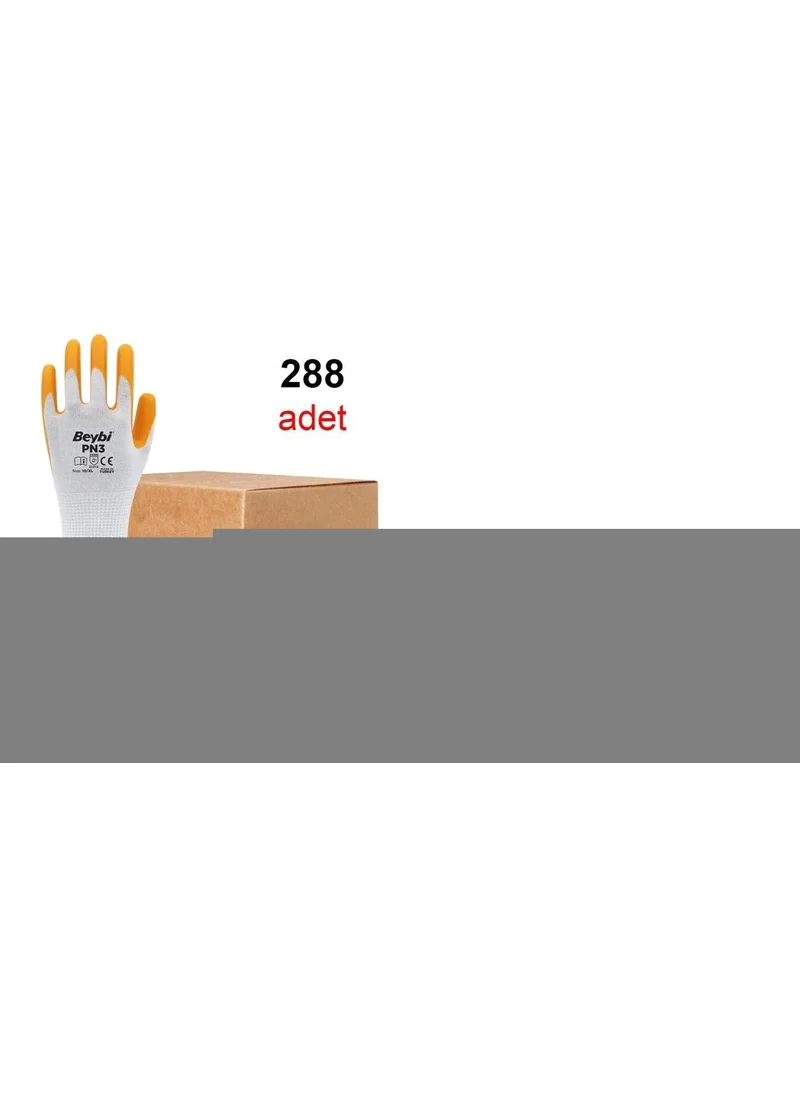 Beybi Pn3 Nitrile Yellow Work Gloves Size 9 - 12 Pairs