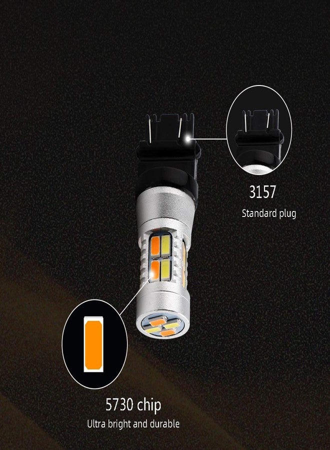 Grandview Super Bright 3157 Amber/White Switchback Turn Signal LED Light Bulbs 12V LED Replacement Light 3457 3155 4057 4057 3047 3057-2pcs - Image 4