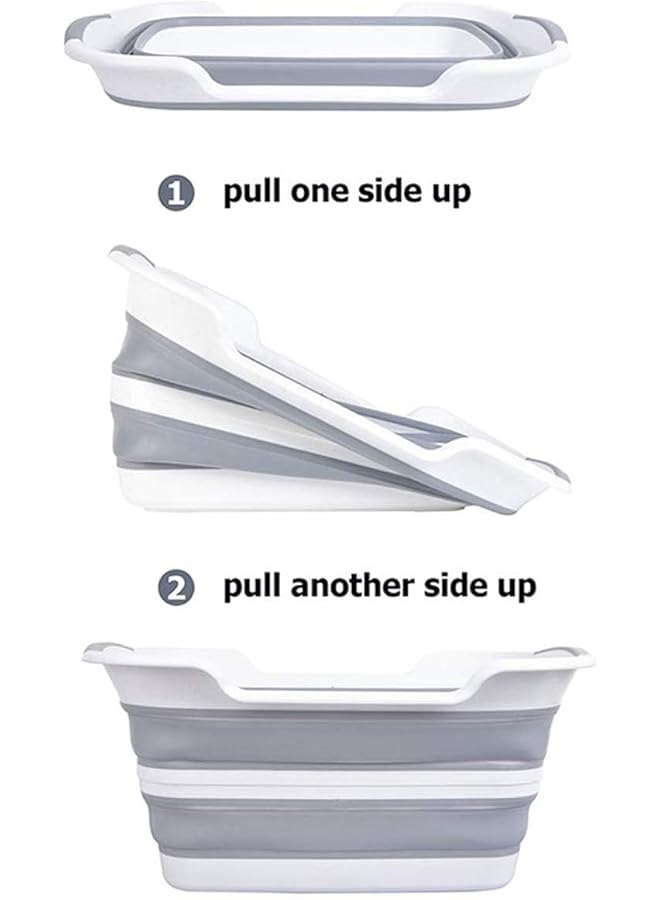 Foldable Multifunction Collapsible Plastic Plastic Pet Bath Tub (Grey) - Image 3