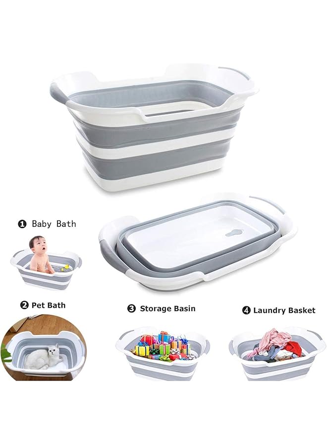 Foldable Multifunction Collapsible Plastic Plastic Pet Bath Tub (Grey) - Image 4