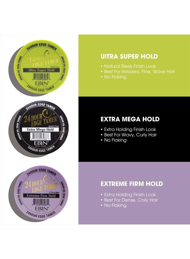 EBIN NEW YORK 24 Hour Edge Tamer, Extra Mega Hold, 8.25oz/ 250ml - No Flaking, No White Residue, Shine, Moisture and Prevent Breakage with Castor Oil - Image 5