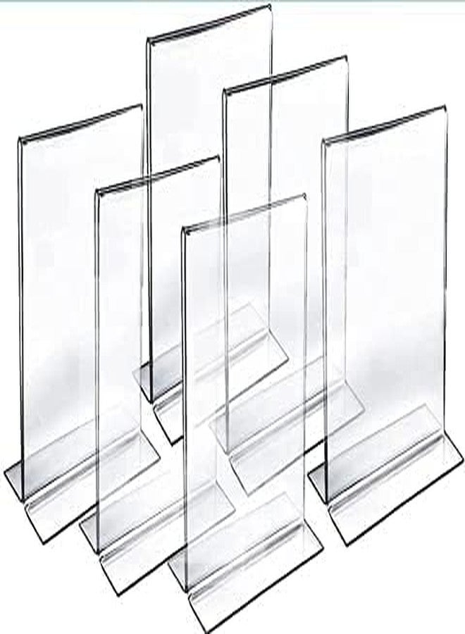 CPI Acrylic Sign Holder T Shape Double Sided Portrait Style Menu Ad Frame Display Stand Table Top Perfect for Restaurants, Promotions, Photo Frames, and Classroom (4INCHX6INCH, A6 PACK OF 6) - Image 1
