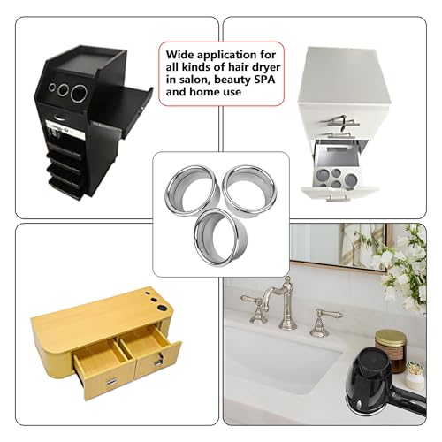 QUEESALN 3.0 Inch 3pcs Open Hair Styling Dryer Appliance Tools Holder Tube Package Salon Station Hair Dryer Organizer Holder Tube - Image 3