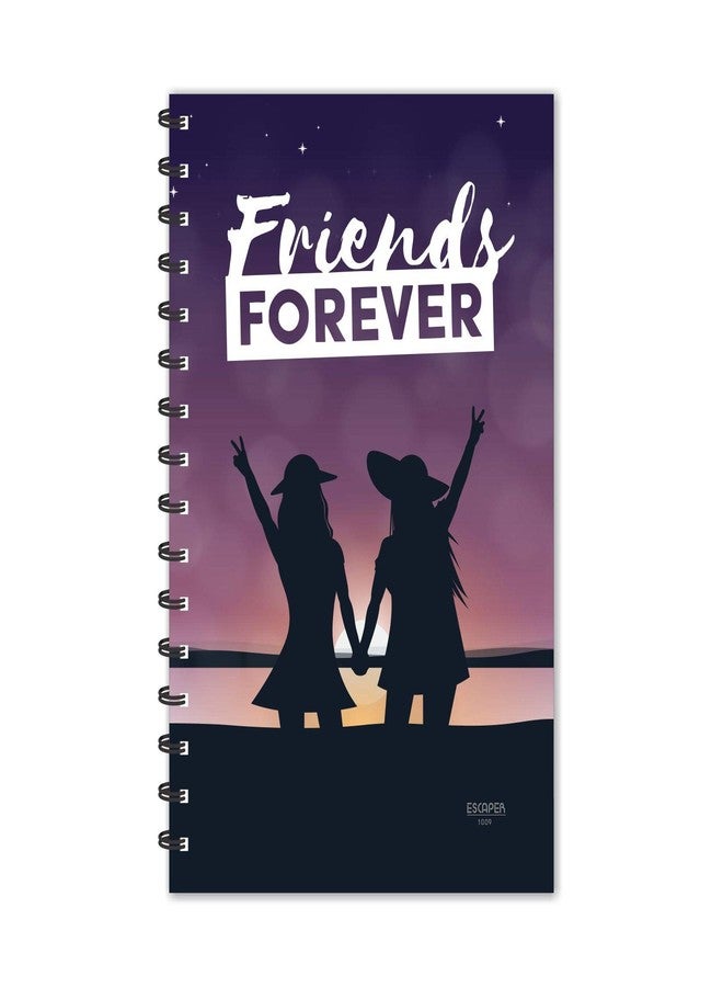 ESCAPER Friends Forever Design Notepad A5 Size, 160 Ruled Smooth Pages, Laminated Soft Cover, Spiral Diary, Notebook For Note-Taking, Students, Office, Personal, School, Professional Use - Image 1