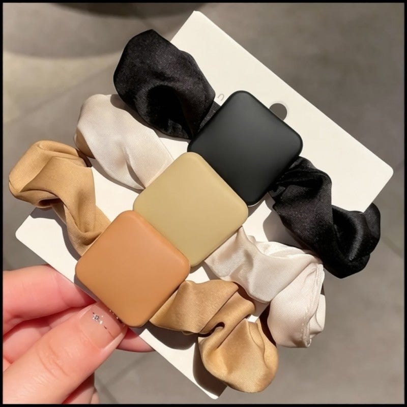Elastic Hair Bands Set: 3-Color Combination High Elasticity Fiber No Hair Damage Hair Accessories for Female Adult Workplace Commute Dating Everyday Use - Image 5