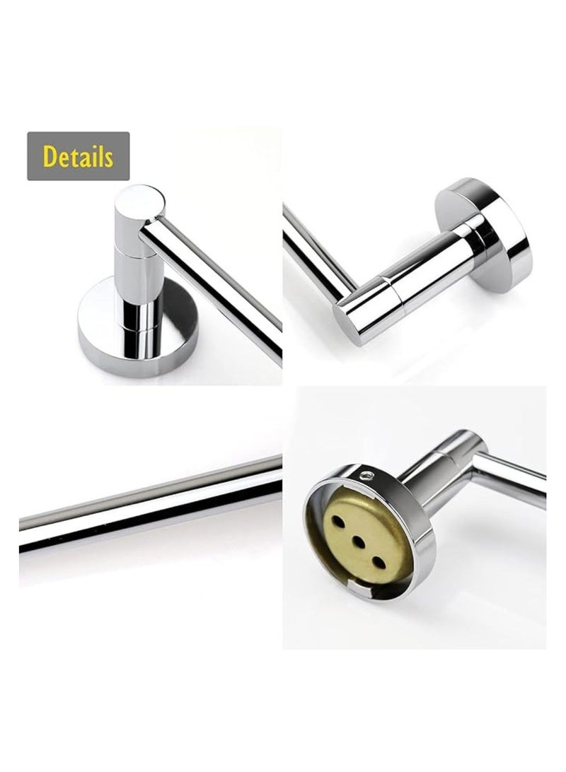 حامل مناشف طويل مفرد من الفولاذ المقاوم للصدأ والكروم، حامل مناشف مقاوم للصدأ ومتين للحمام والمطبخ والمرحاض، يأتي مع براغي ومثبتات، مقاس 50 سم مربع - Image 3