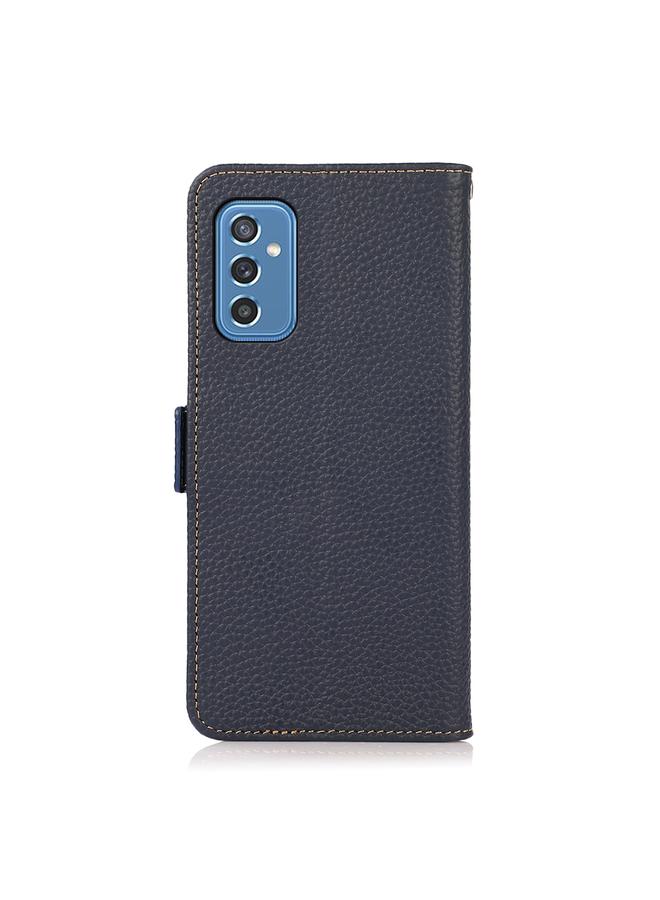 اس-توب جراب لهاتف Samsung Galaxy M52 5G من KHAZNEH، جراب هاتف RFID من الجلد الطبيعي من الليتشي بمغناطيس جانبي - Image 3